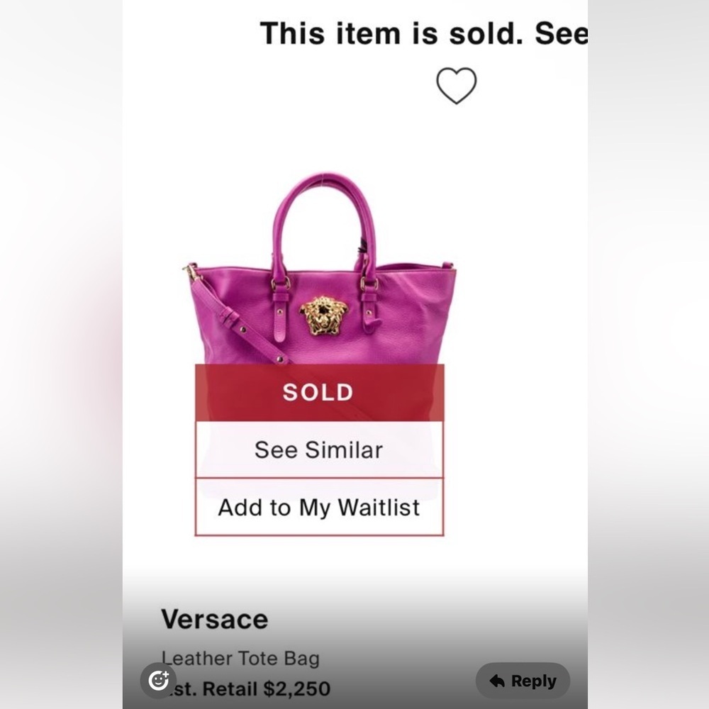 Versace Large La Medusa Tote bag Vibrant Fuchsia Pink Authentic - Picture 3 of 17